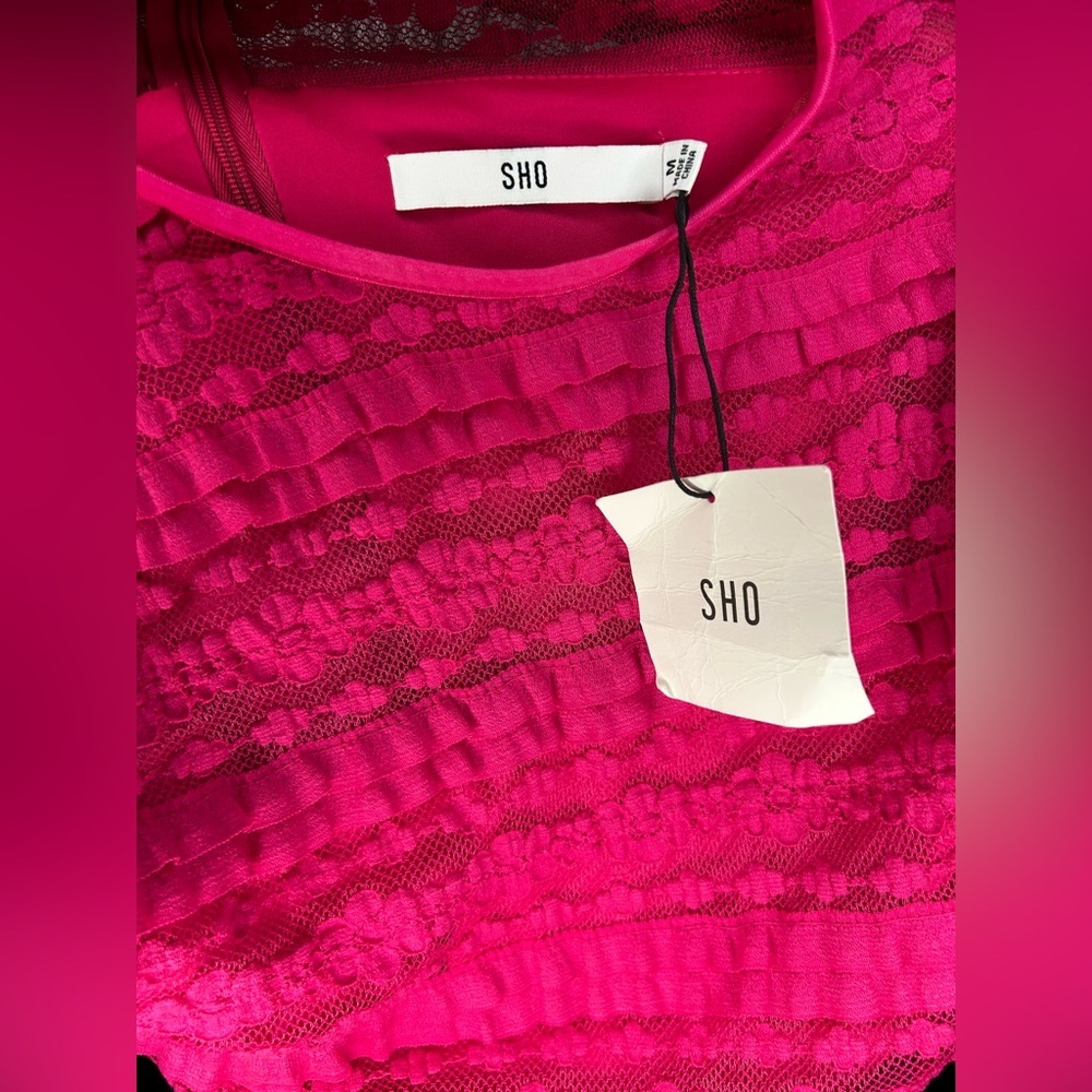 Women’s NWT Sho Tadashi Shoji Pink Sleeveless Midi Dress Designer Size Medium - Picture 3 of 4